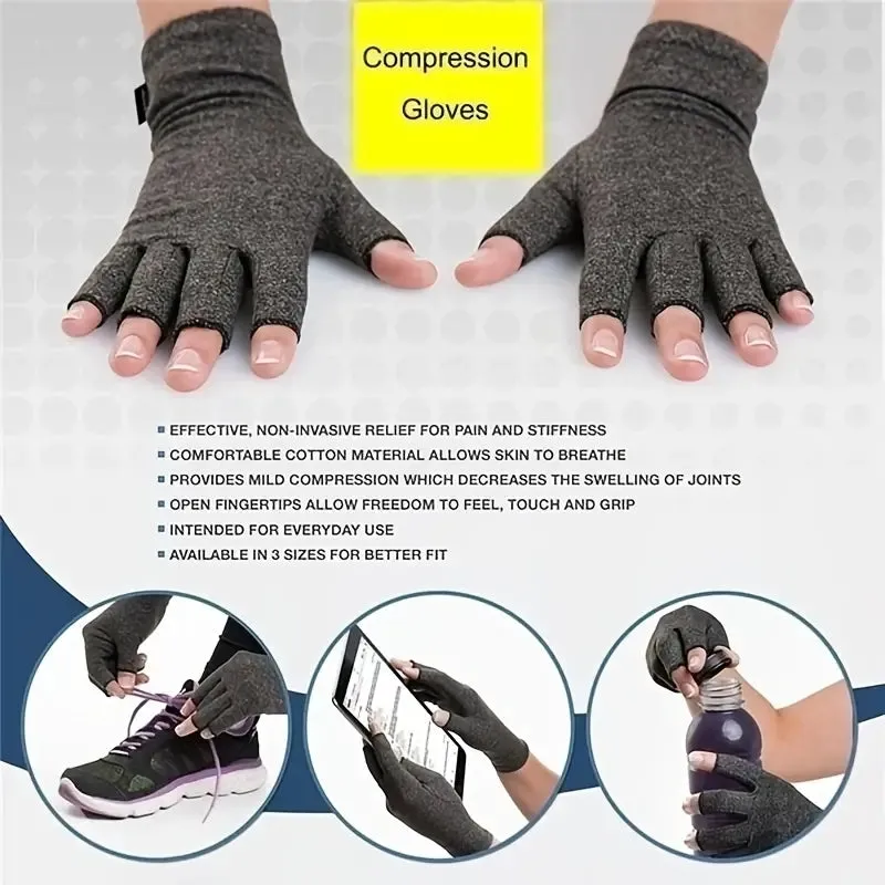 2-Pairs: Rheumatoid Arthritis Magnetic Compression Gloves