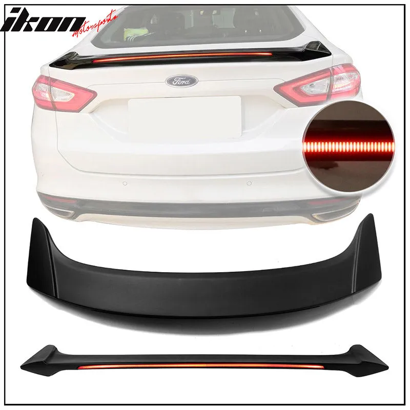 2013-2020 Ford Fusion Long LED Style Rear Trunk Spoiler Lip Wing ABS