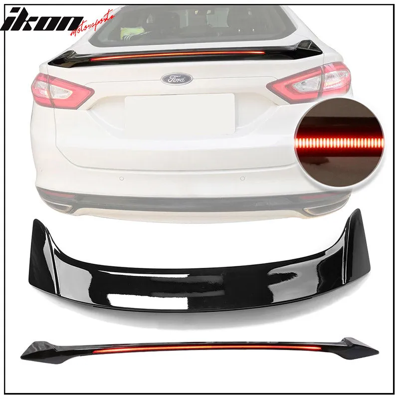 2013-2020 Ford Fusion Long LED Style Rear Trunk Spoiler Lip Wing ABS