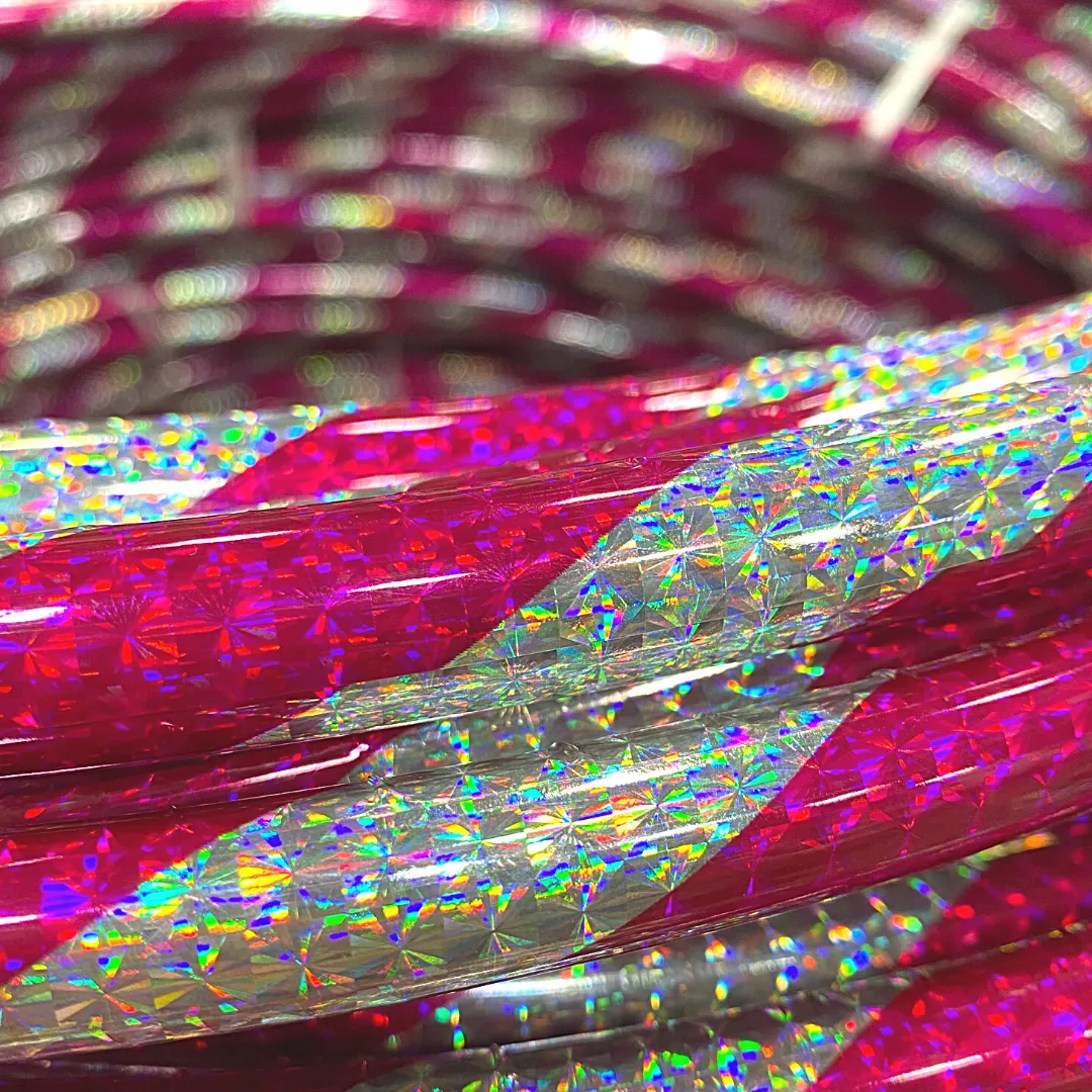 24" Hula Hoop - Pink and Silver Glitter (Dozen)