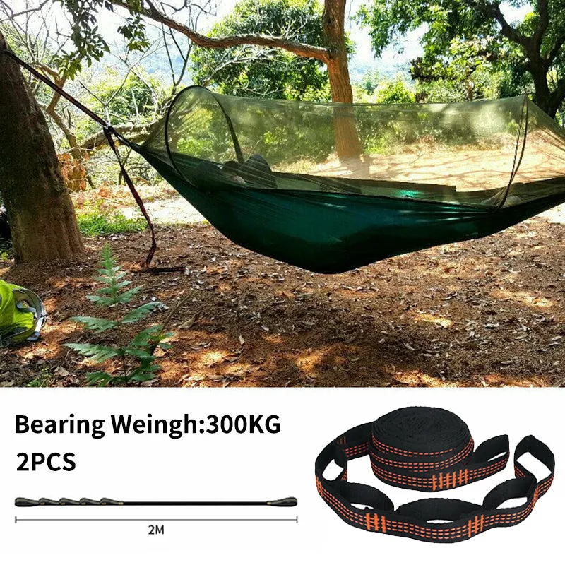 2Pcs Hammock Straps Special Reinforced Polyester Straps 5 Ring High Load-Bearing Barbed Black Outdoor Camping Hammock Straps