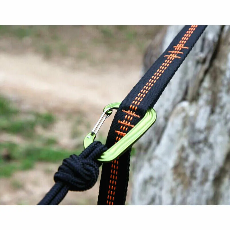 2Pcs Hammock Straps Special Reinforced Polyester Straps 5 Ring High Load-Bearing Barbed Black Outdoor Camping Hammock Straps