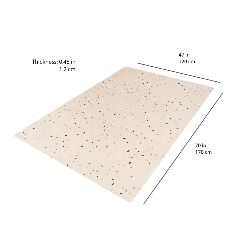 3 Sprouts EVA Foam 6-Tiles Play Mat - Cream Terazzo