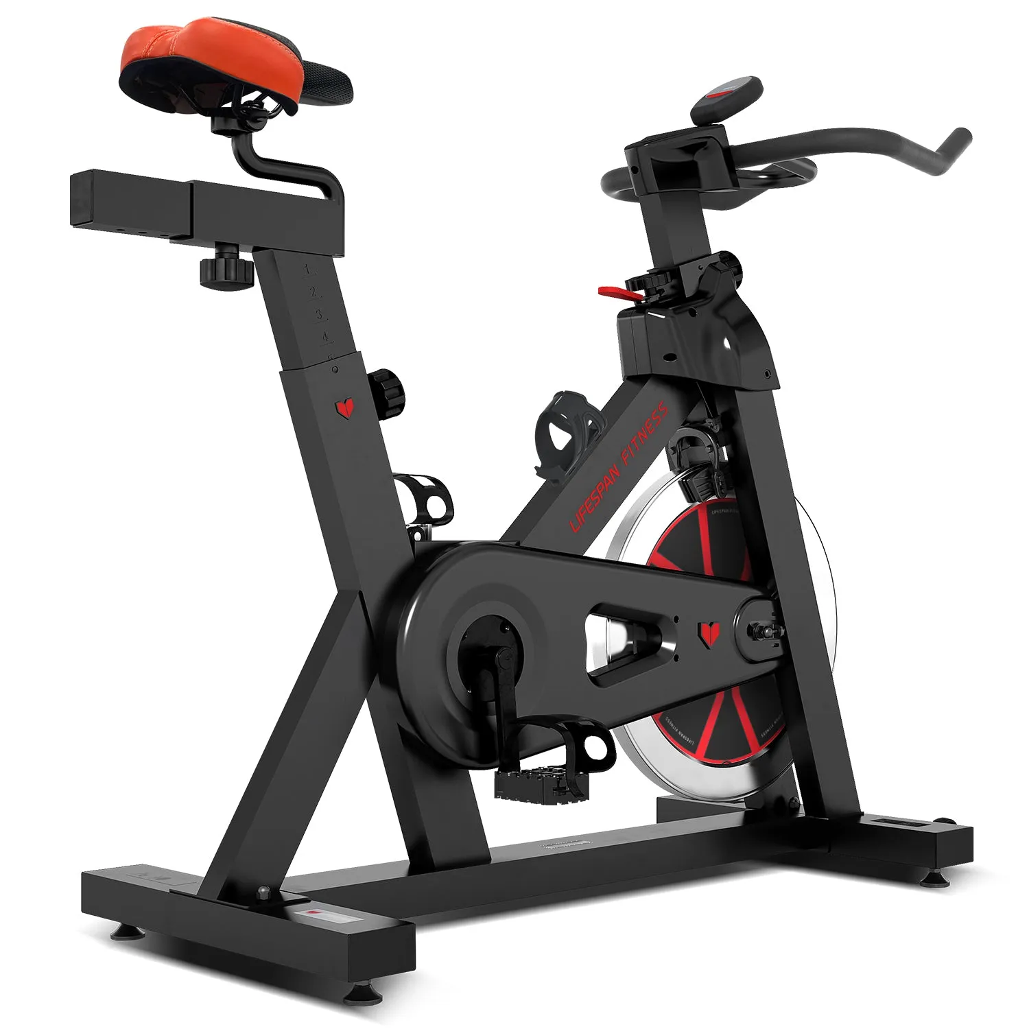 Adjustable Spin Bike w/ Heavy Flywheel, Racing Seat - Lifespan Fitness