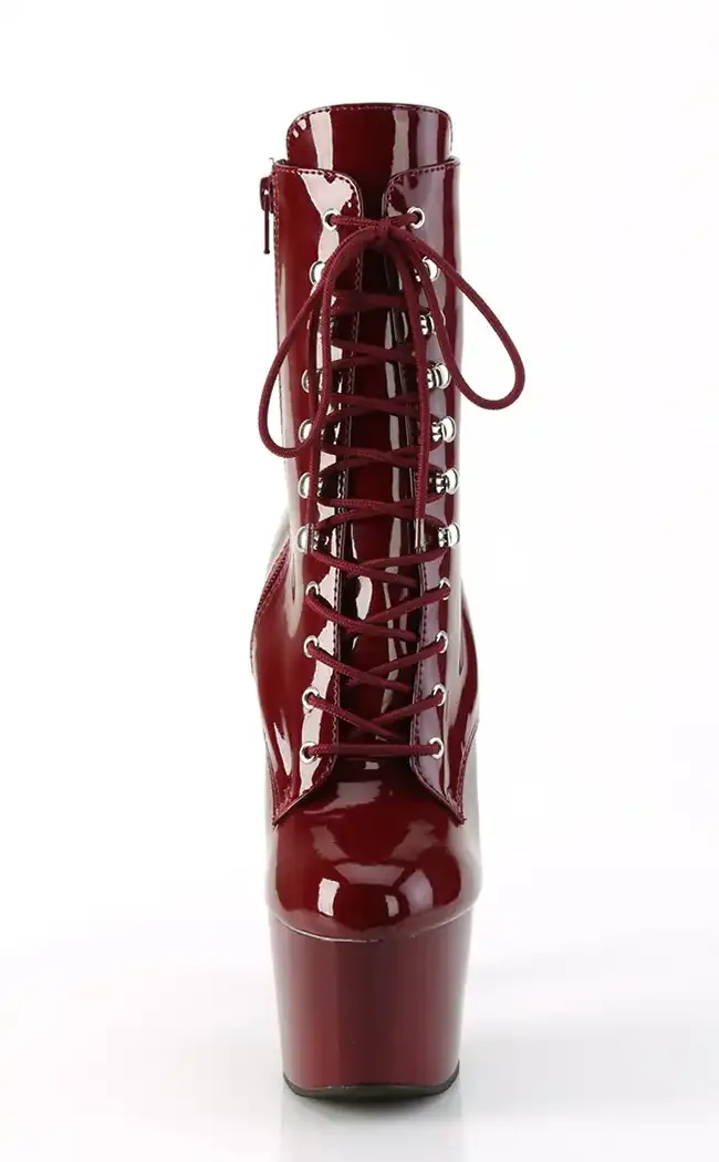 ADORE-1020 Burgundy Patent Ankle Boots