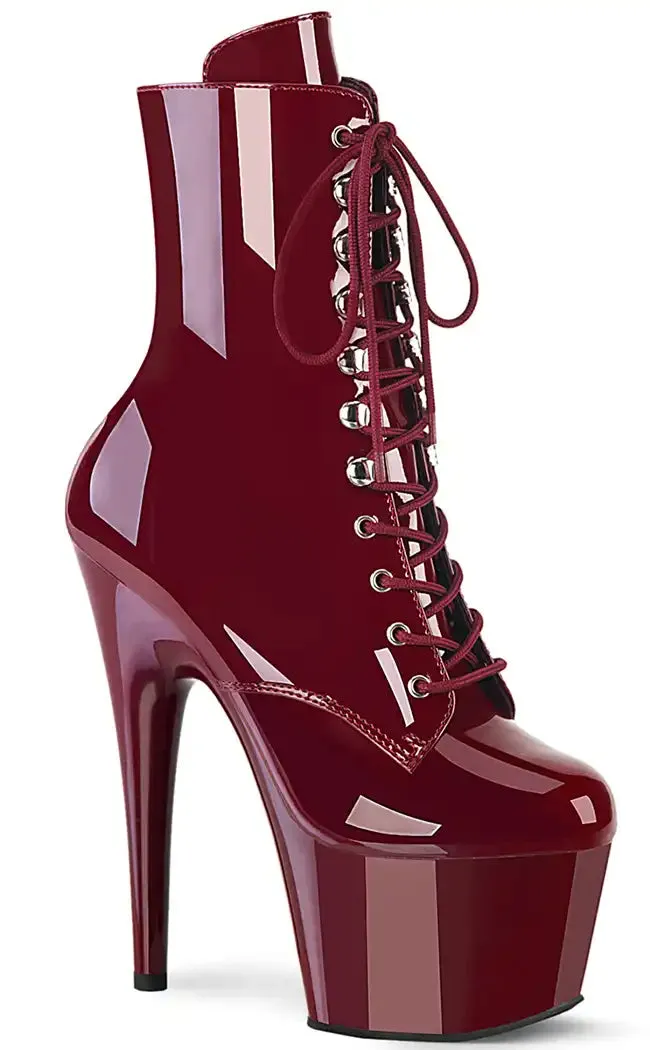 ADORE-1020 Burgundy Patent Ankle Boots