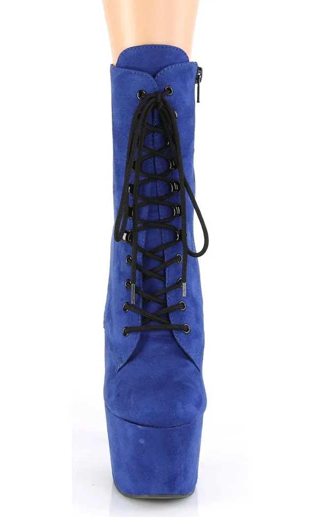 ADORE-1020FS Blue Suede Ankle Boots