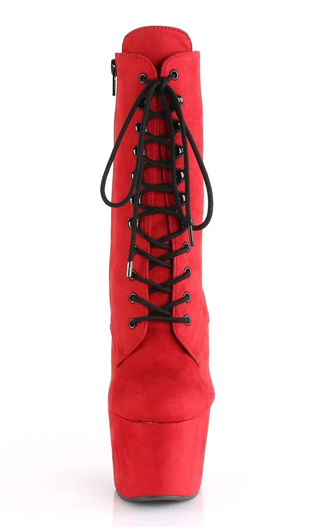 ADORE-1020FS Red Suede Ankle Boots