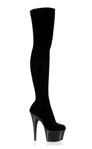 ADORE-3002 Black Velvet Thigh High Boots [In Stock]