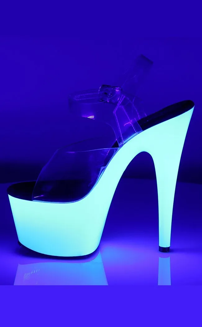 ADORE-708UV Clear & Neon White Heels