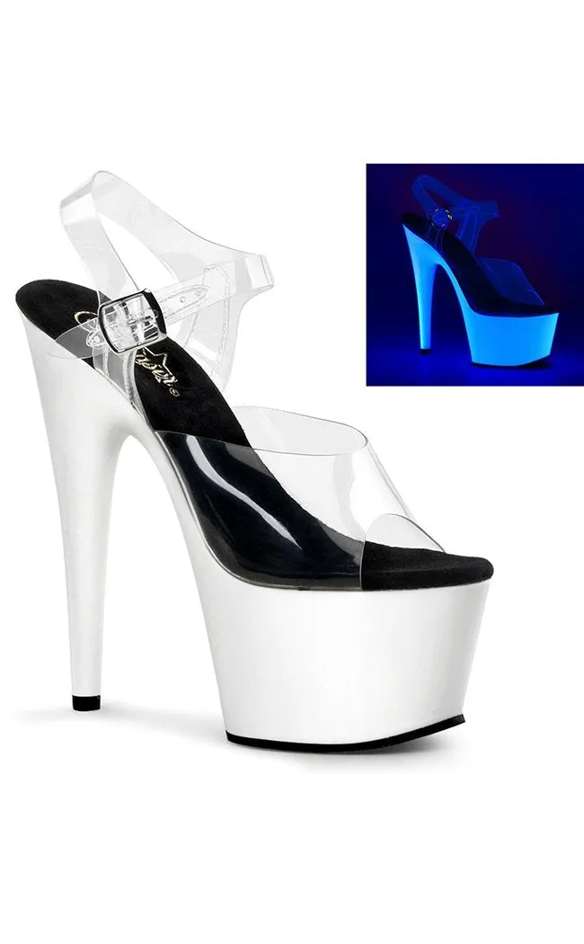 ADORE-708UV Clear & Neon White Heels