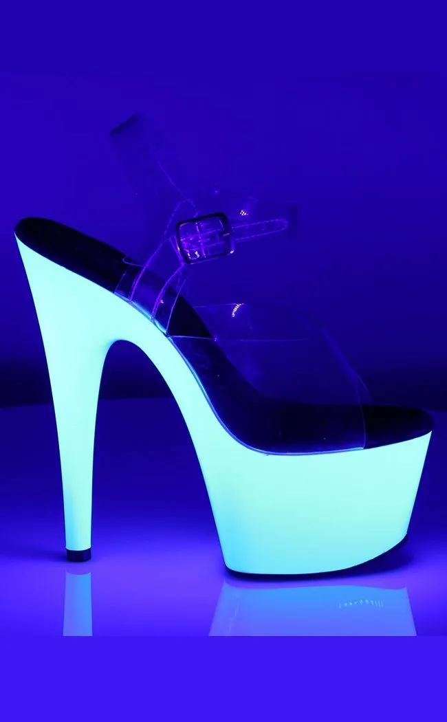 ADORE-708UV Clear & Neon White Heels