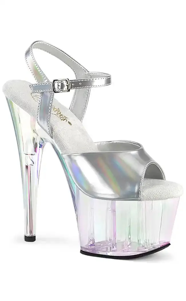 ADORE-709HT Silver Holographic Heels