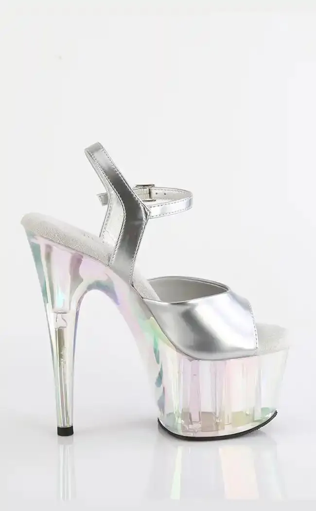 ADORE-709HT Silver Holographic Heels