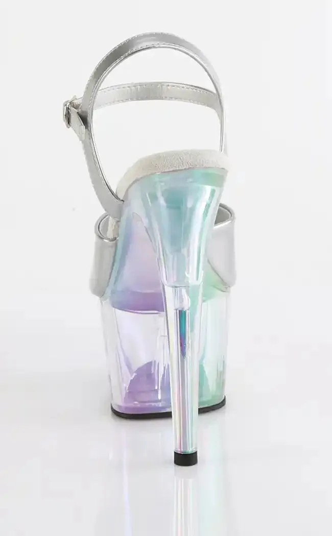 ADORE-709HT Silver Holographic Heels