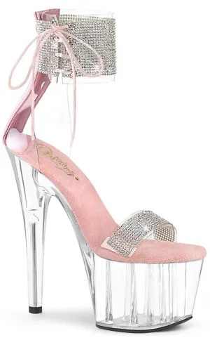 ADORE-727RS Clear & Baby Pink Rhinestone Heels