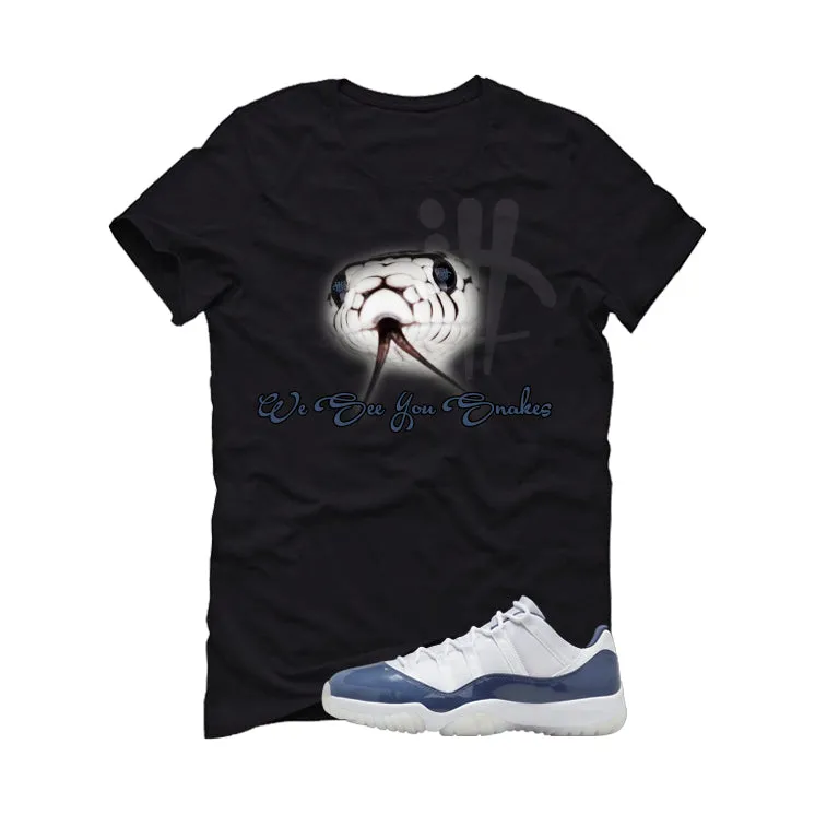 Air Jordan 11 Low Diffused Blue Black T-Shirt (We See You Snakes)| illcurrency