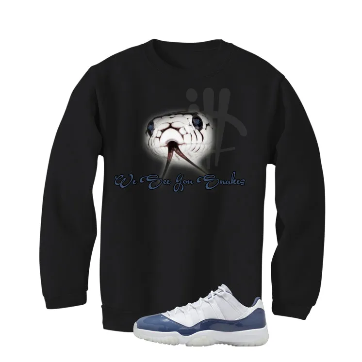 Air Jordan 11 Low Diffused Blue Black T-Shirt (We See You Snakes)| illcurrency