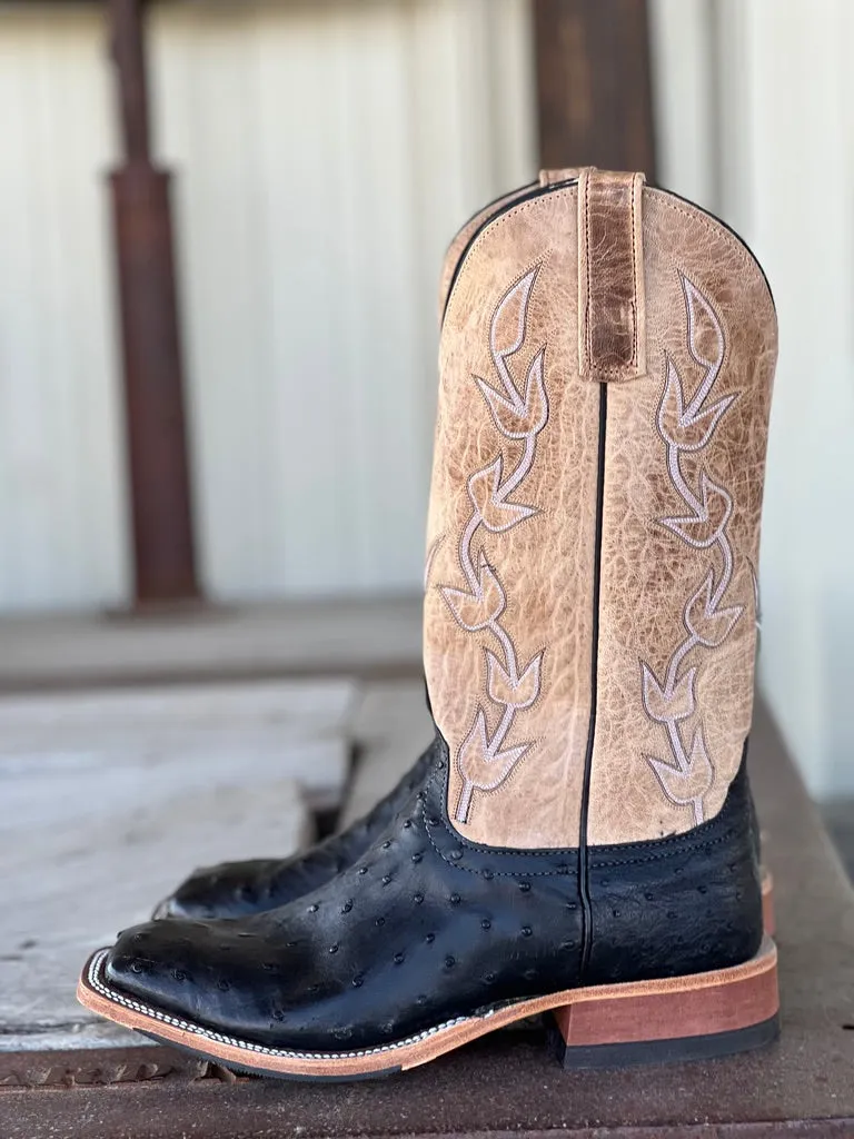 Anderson Bean | Black Full Quill Ostrich Boot