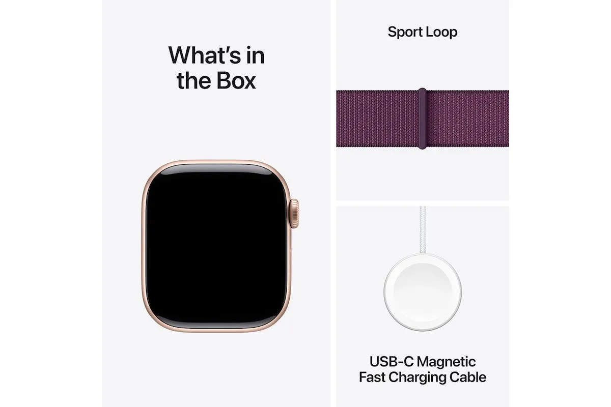 Apple Watch Series 10 | 46mm | Rose Gold Aluminium Case Plum Sport Loop