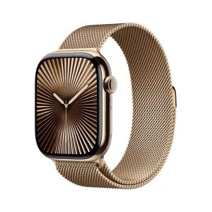 Apple Watch Series 10 GPS   Cellular 46mm Gold Titanium Case with Gold Milanese Loop - S/M