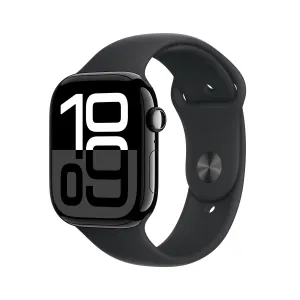 Apple Watch Series 10 GPS   Cellular 46mm Jet Black Aluminium Case with Black Sport Band - S/M