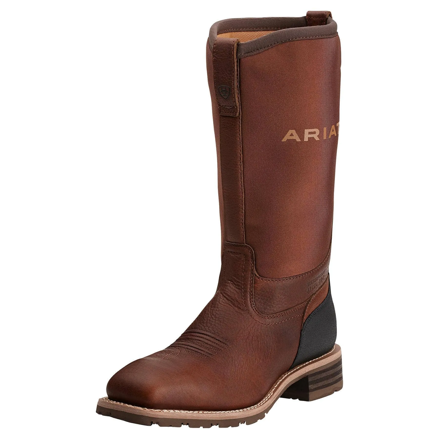 ARIAT - Hybrid All Weather Waterproof Steel Toe Work Boot, Oiled Brown