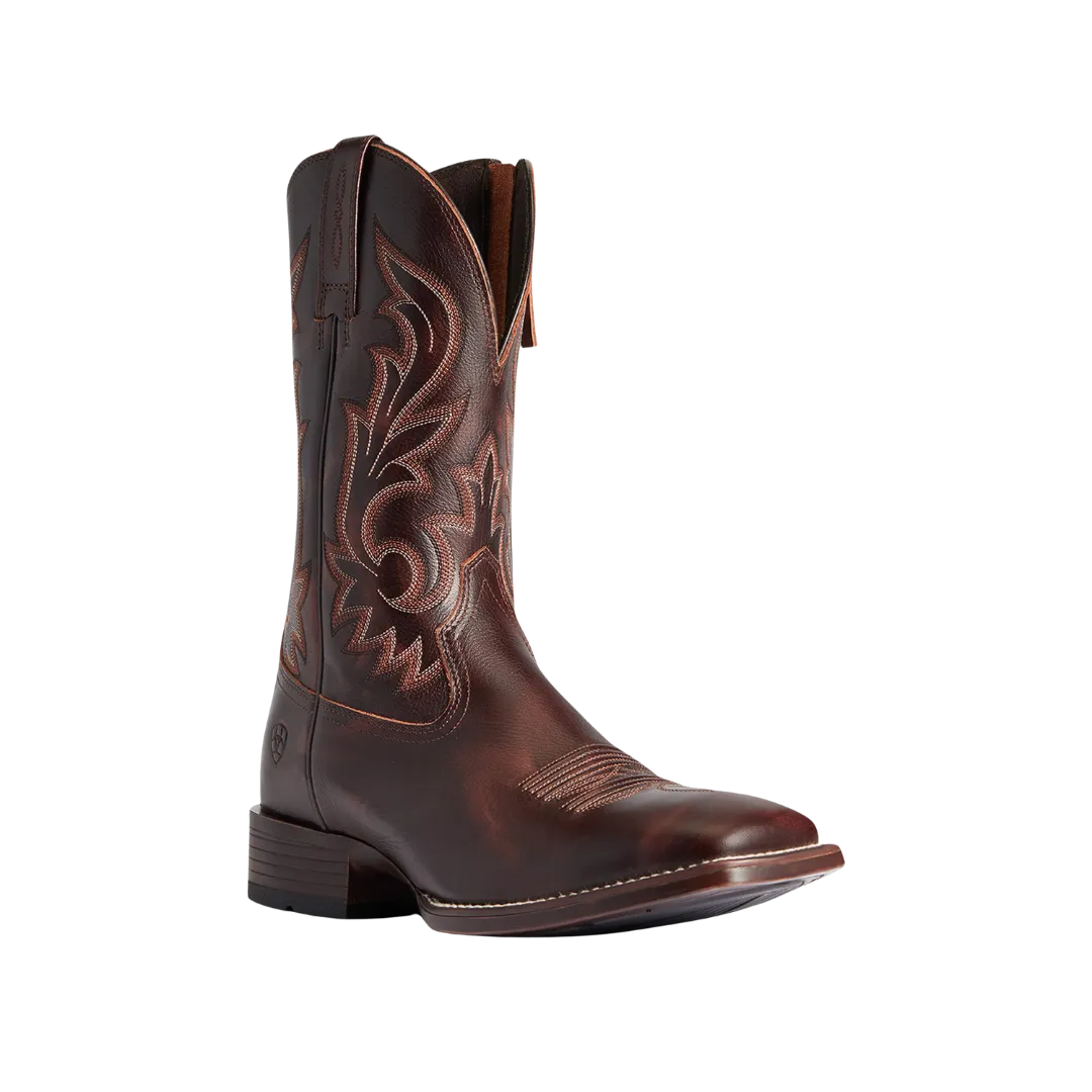 Ariat Men's Sim Zipper Ultra Cowboy Hand Stained Red Brown Boots