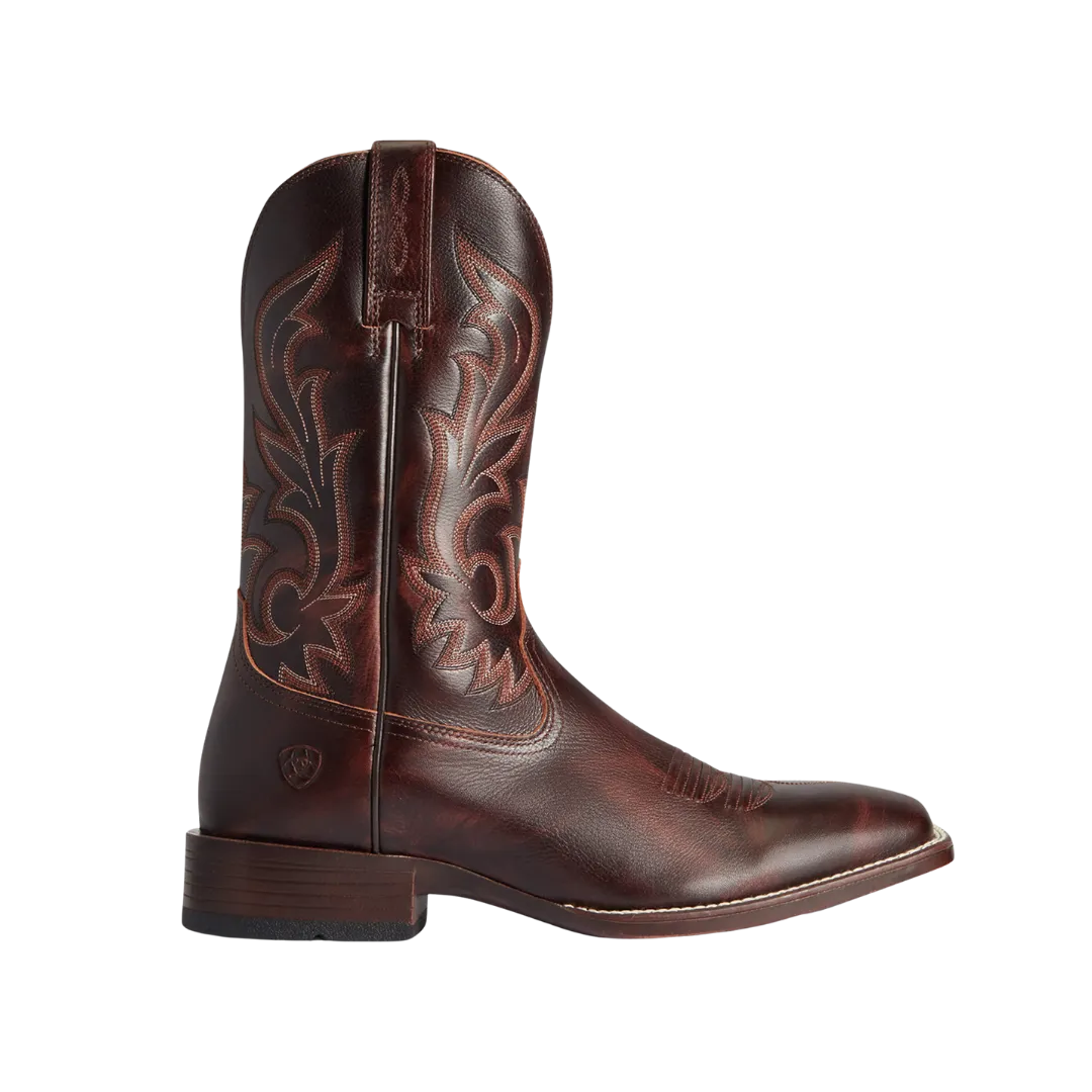 Ariat Men's Sim Zipper Ultra Cowboy Hand Stained Red Brown Boots