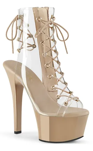 ASPIRE-600-30 Clear & Nude Ankle Boots