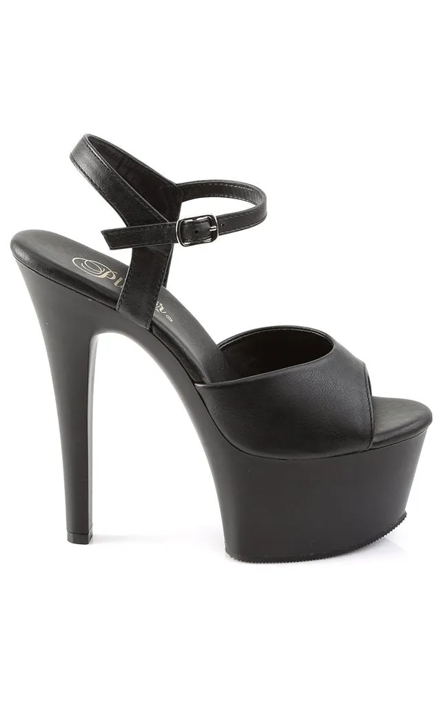 ASPIRE-609 Black Vegan Leather Heels