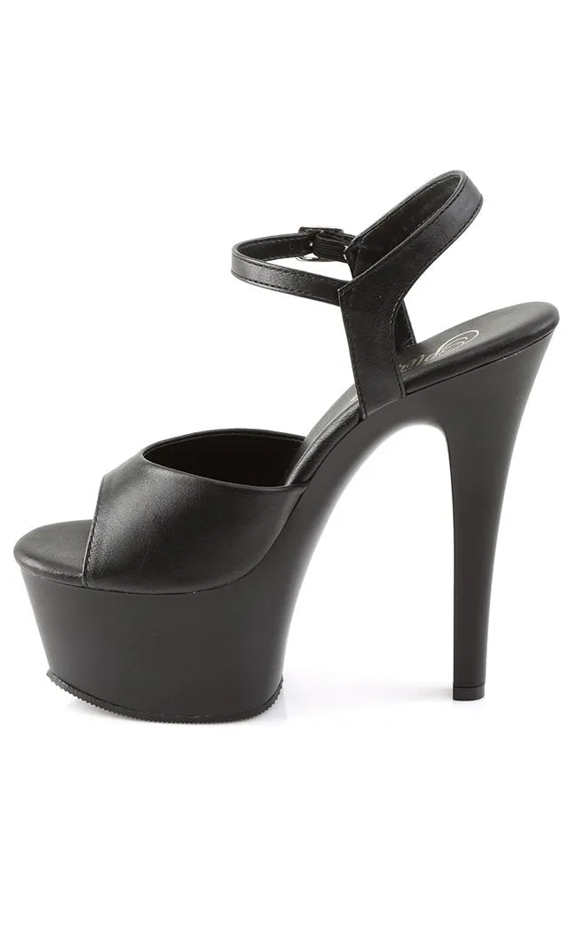 ASPIRE-609 Black Vegan Leather Heels