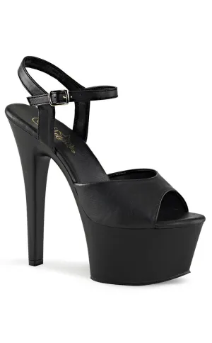 ASPIRE-609 Black Vegan Leather Heels