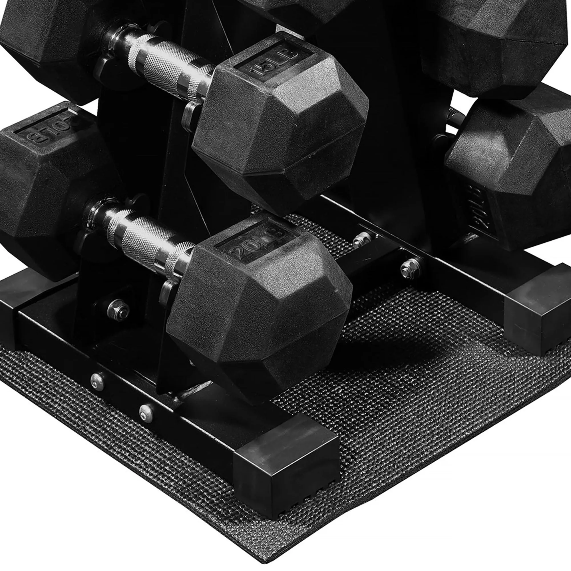 BalanceFrom Dumbbell Set with Stand, Rubber Encased Home Gym Hand Weights, 100lb