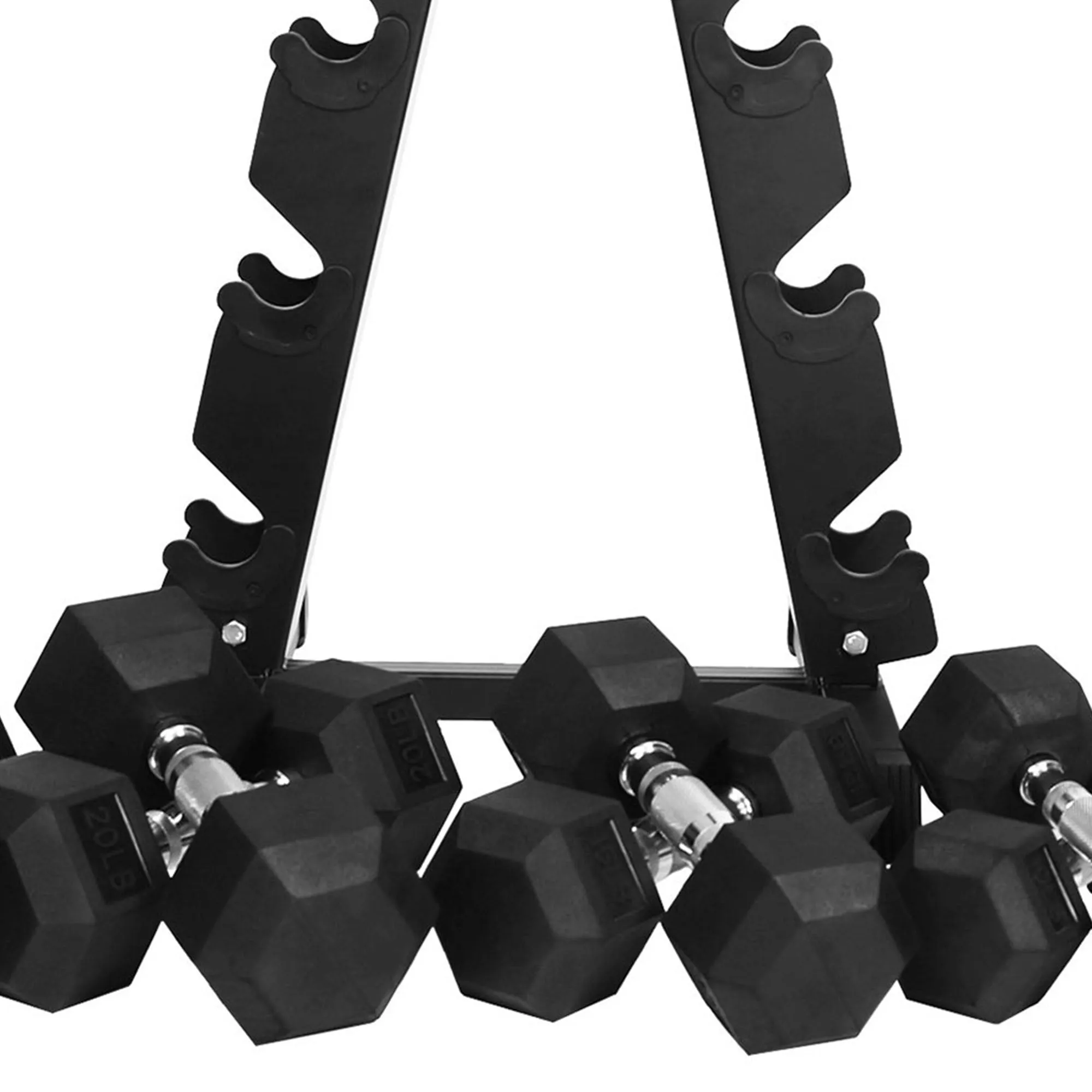 BalanceFrom Dumbbell Set with Stand, Rubber Encased Home Gym Hand Weights, 150lb