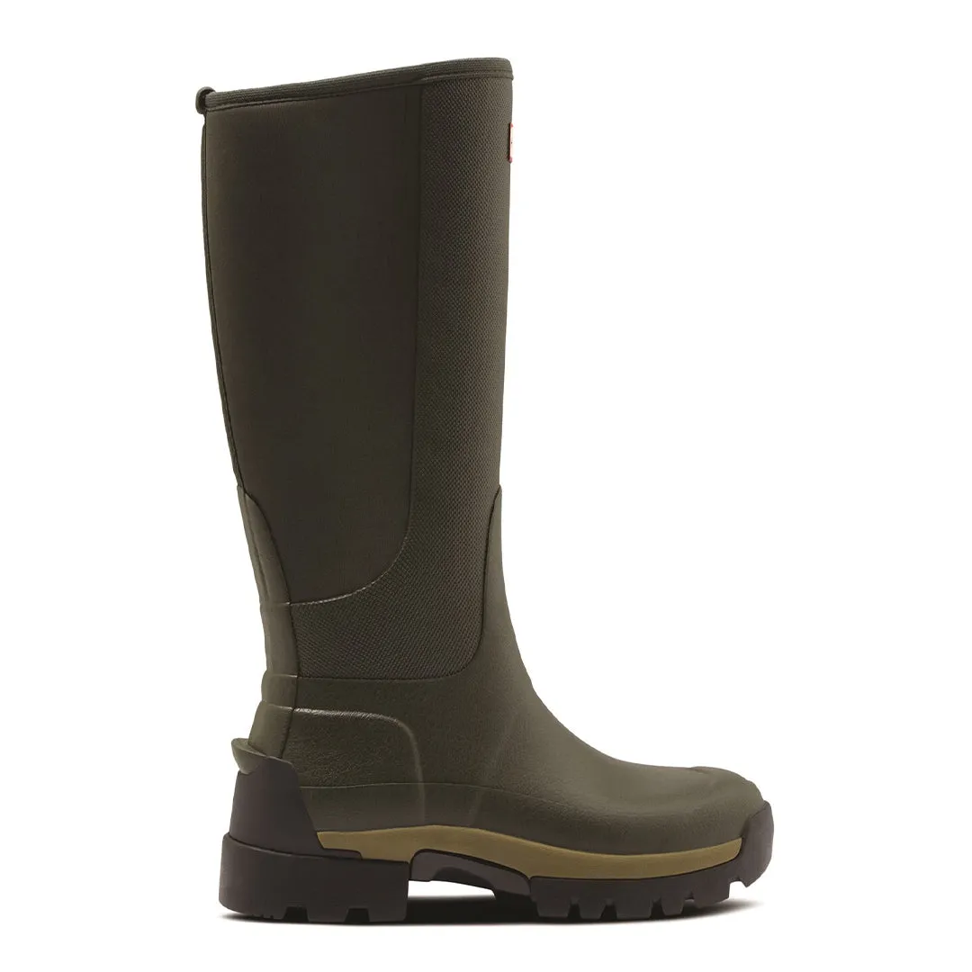 Balmoral Hybrid Ladies Tall Wellingtons - Olive by Hunter