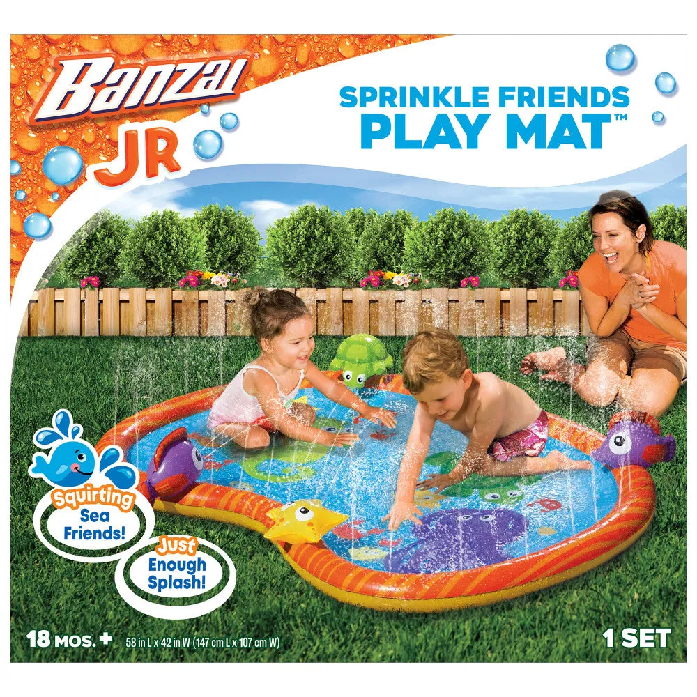 Banzai Jr. Sprinkle Friends Play Mat, 58 Inch Outdoor Water Toy