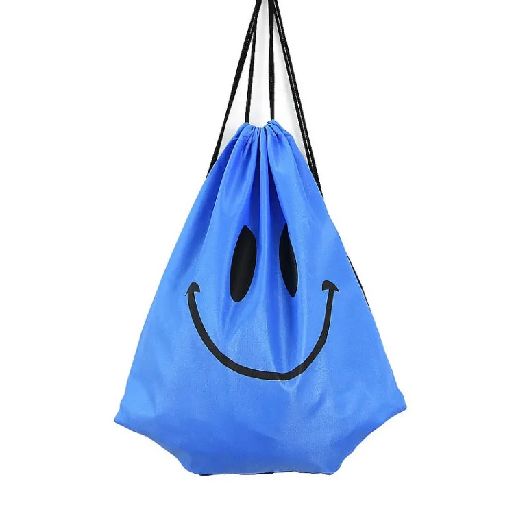 Beach Fitness Swimming Drawstring Waterproof Bag(Blue Smiley Face)