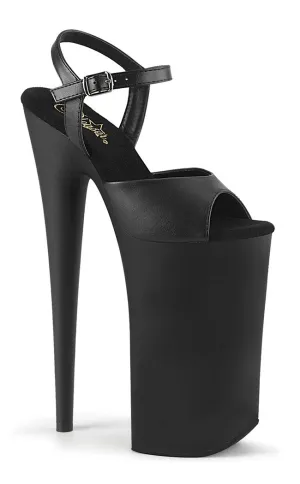 BEYOND-009 Black Vegan Leather 10 Inch Heels