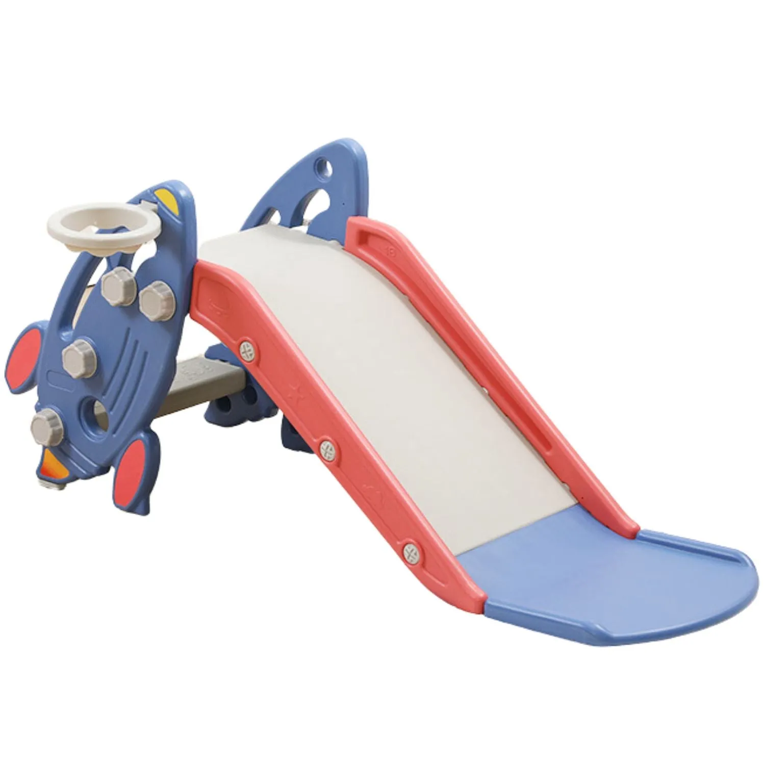 Blue Toddler Slide & Hoop, Safe, Robust, Easy Assembly - GOMINIMO