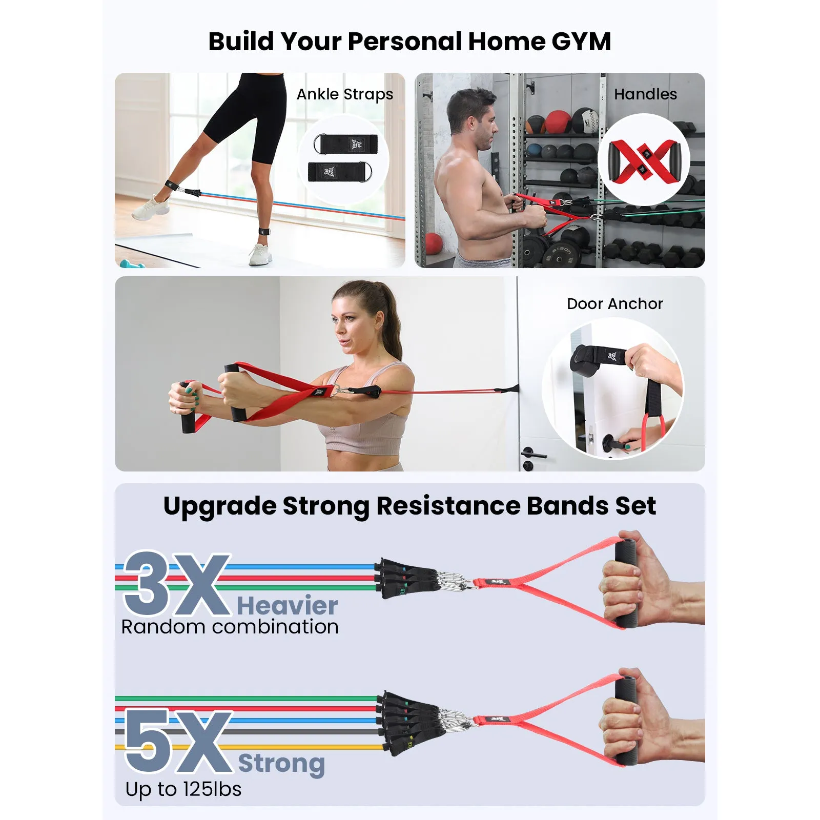 BOB AND BRAD Resistance Bands, Resistance Bands Set for Workout Stackable Up to