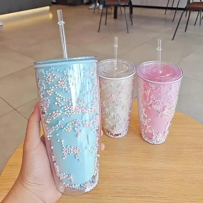 Bubble Design Straw Cup