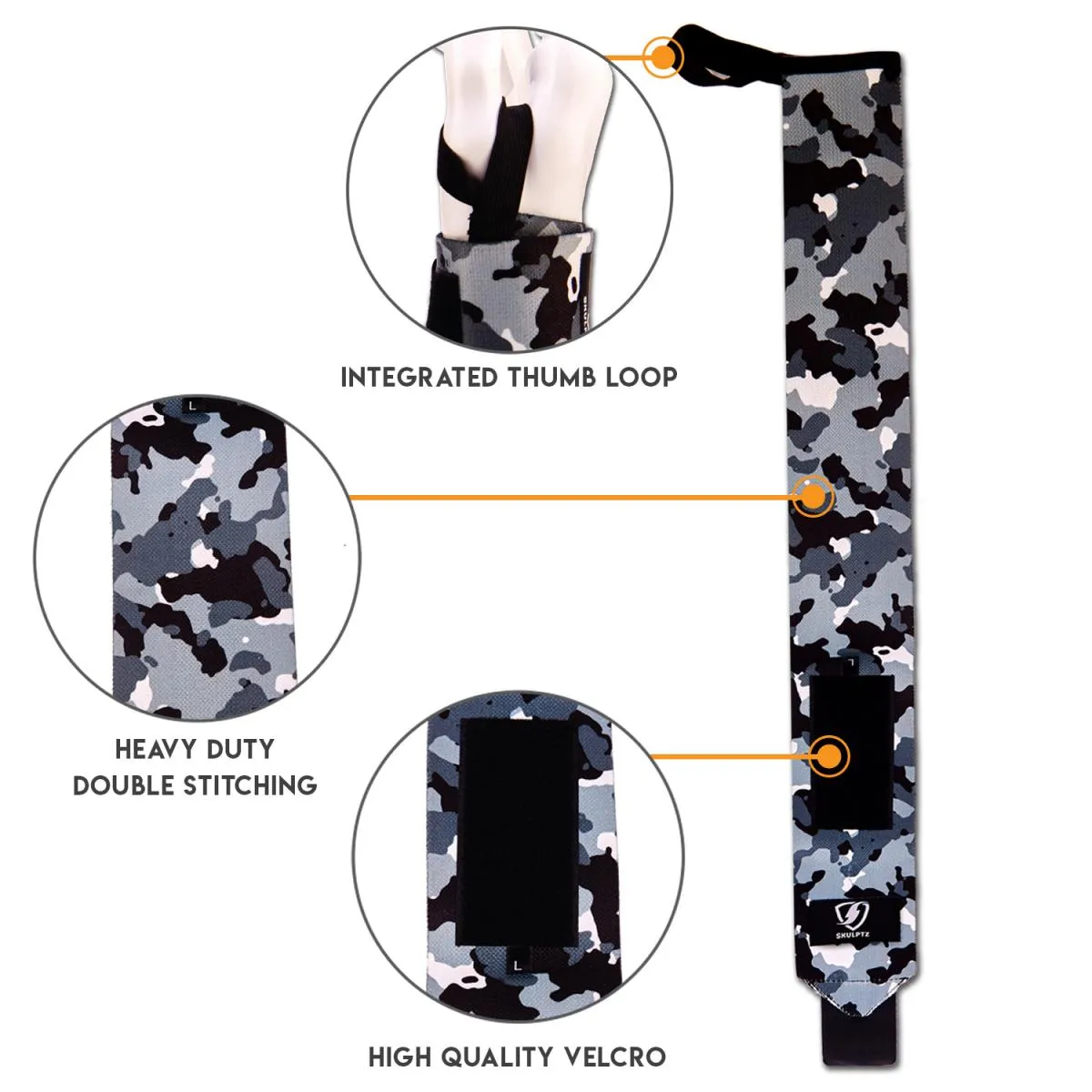 Camo Series Wrist Wraps 25 Inches black