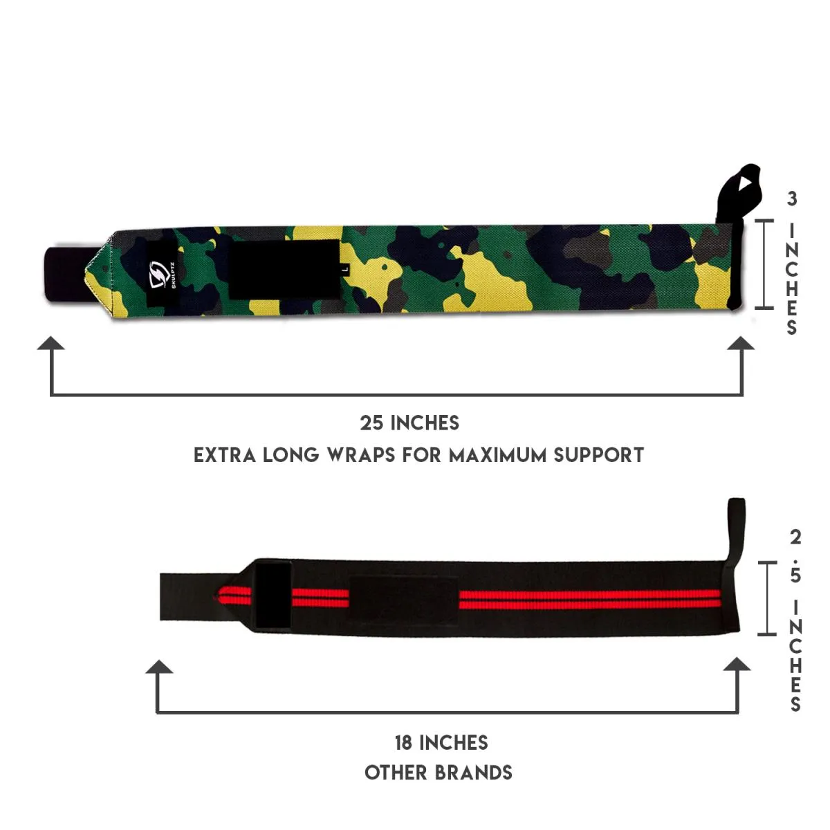 Camo Series Wrist Wraps 25 Inches Military