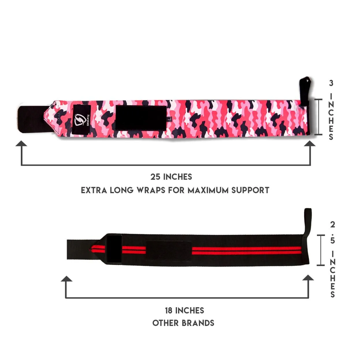 Camo Series Wrist Wraps 25 Inches Pink