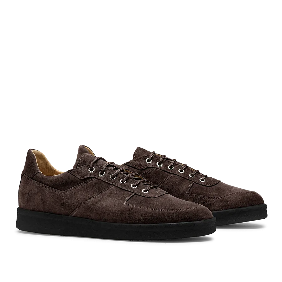 Chocolate Brown Suede Leather Roamer Sneakers