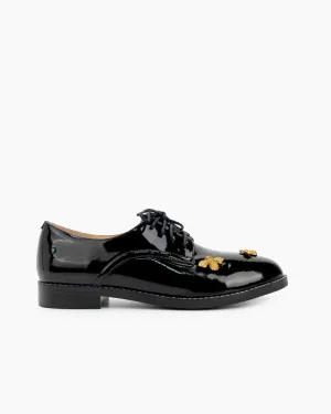 (Clean Up - US 6.5) Patent Leather Bee Pattern Loafers