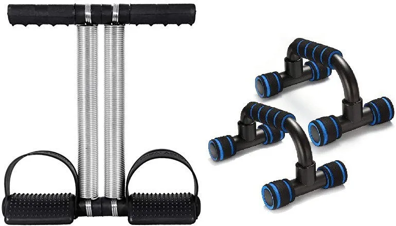 Combo Kit Body Exerciser Double Spring Tummy Trimmer Plastic Pushup Bar  (Pack of 2)