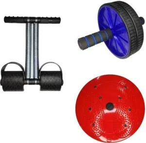 Combo Kit Full Body Exerciser Double Spring Tummy Trimmer AB Wheel Twister  (Pack of 3)