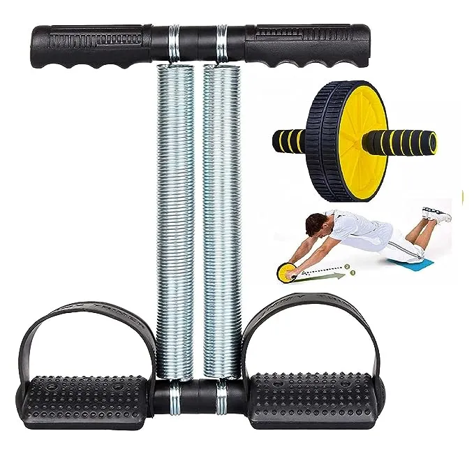 Combo Kit Full Exerciser Double Spring Tummy Trimmer Ab Wheel  (Pack of 2)